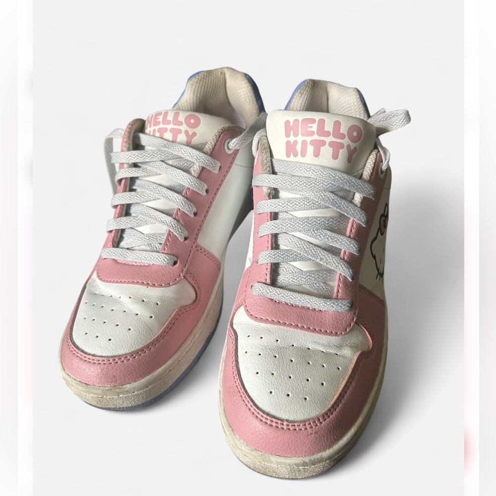 5/$25 Hello Kitty Pink White Lace-Up Girls Sneakers
